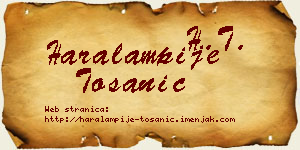 Haralampije Tošanić vizit kartica
